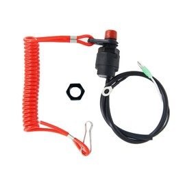Outboard Engine Stop Switch Boat Kill Switch Lanyard Set with Push Switch Universal for Yamaha Suzuki Honda Tohatsu Emergency Stop Switch for Motorboat Motorcycle Lawn Mower (Stop Switch Set)