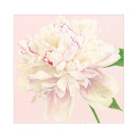 Caspari Duchess Peonies Paper Luncheon Napkins in Blush, Two Packs of 20