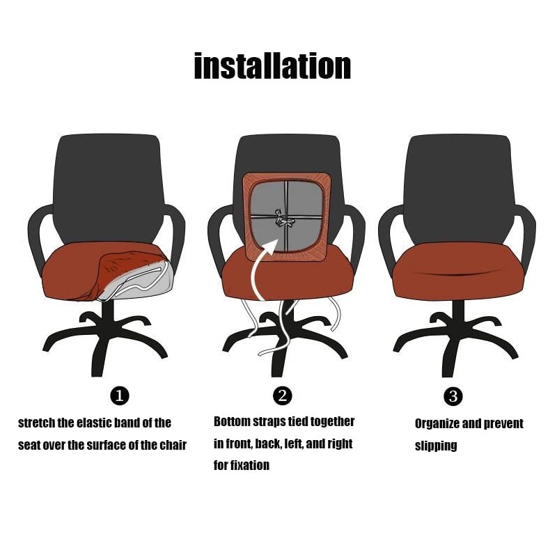 Shukii Black Waterproof PU Leather Chair Cover - Office Desk