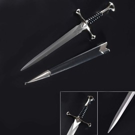 Medieval Sword，Dagger,Battle Ready，Full Tang, Sharp，Scabbard (Silver Vintage Sword)