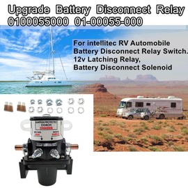 Upgrade Battery Disconnect Relay 0100055000 01-00055-000，for intellitec RV Automobile Switch. 12v Latching Relay, Battery Disconnect Solenoid ，Replace 0100055000 01-00055-000