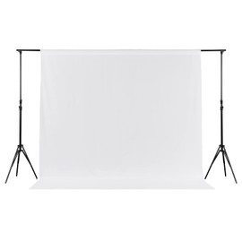 Joccun 10X10FT White Backdrop Background for Photography,Polyester Backdrop Curtain Background Screen for Photography,Photoshoot,Video Recording,Studio(10X10ft,White)