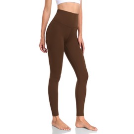 HeyNuts Yoga Pro Extra Long High Waisted Leggings for Tall Women, Workout Gym Yoga Pants Compression Leggings 31'' Java Coffee M(8/10)