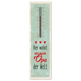 T012 Cult Thermometer + Key Holder – The Best Grandpa in the World – Aluminium Interior and Exterior