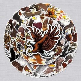 Eagle Sticker Set of 50 Cute Decoration for Car Laptop Skateboard Bicycle Moped Motorcycle Bicycle Computer Suitable for Adults Children