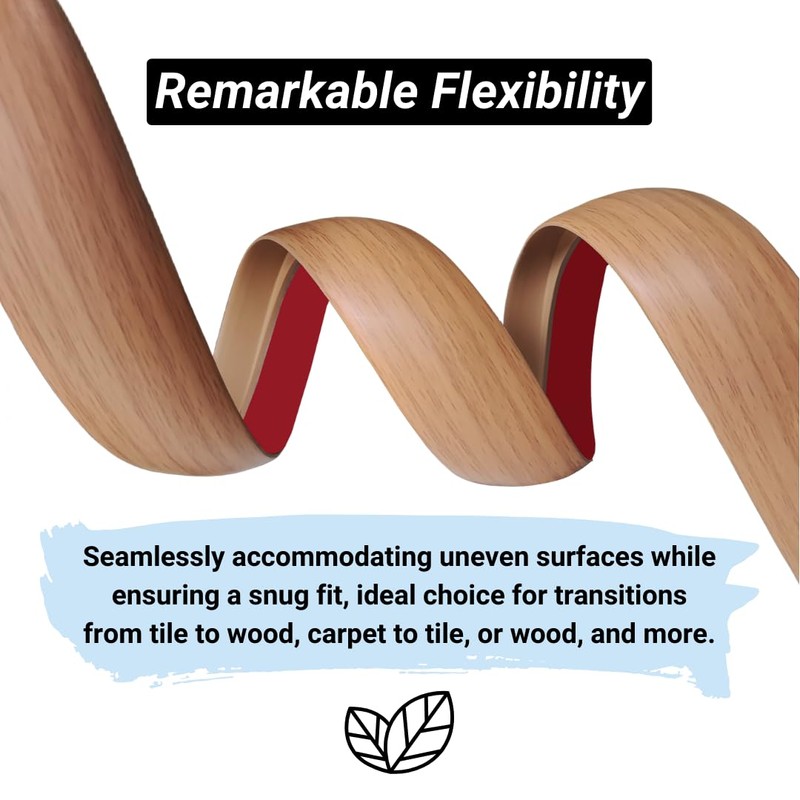 1/5 inch Height Floor Transition Strip, Self Adhesive Carpet Wood