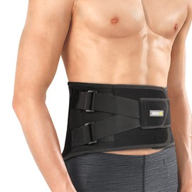 Bracoo BP61 Back Support for Men and Women, Breathable Lumbar Bandage with Ergonomic Splints, Adjustable Straps and Flexible Support, Ideal for Back Pain (L)
