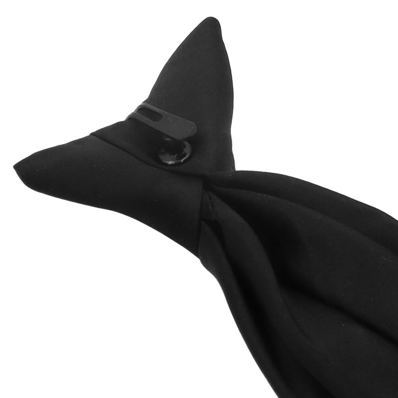 Ieron Clip-on Black Ties,Solid Uniform Pre-tied Neck Strap Tie Black
