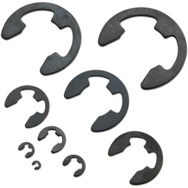 NEIKO 50455A E-Clip Assortment Set | 300 PCS, 9 SAE Sizes, Heat Treated External Retaining Clips, 1/16" - 7/8 Inch | High Carbon Steel Circlip Kit, Anti Walk Washers, Retaining Rings
