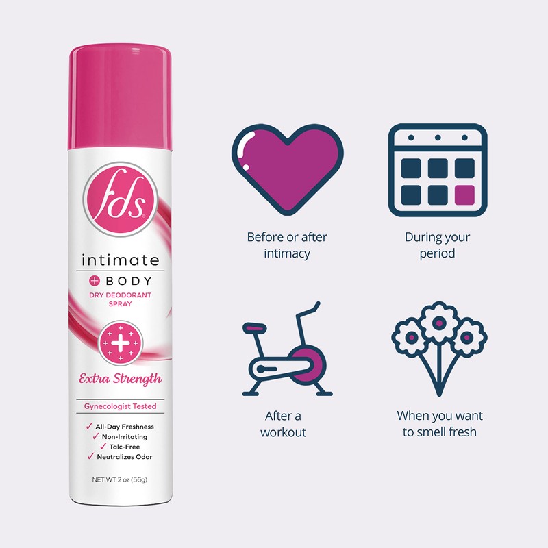 FDS Intimate Deodorant Spray, Extra Strength, 2 oz (Pack of