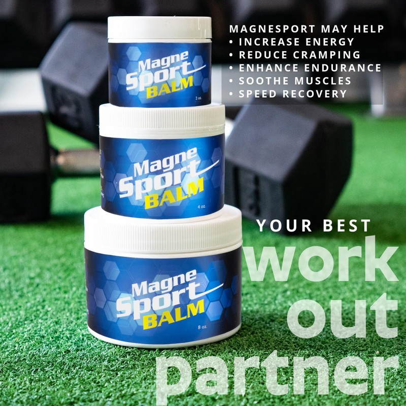 MagneSport Topical Magnesium Balm for Athletic Recovery - 8oz Jar