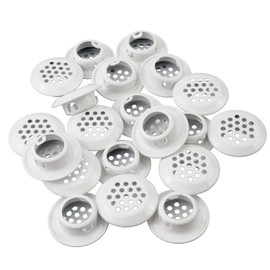 Semetall Air Vents 20 Pack 19mm(0.75") Stainless Steel Circular Soffit Vent Round Vent Mesh Hole Louver for Kitchen/Bathroom/Cabinet/Wardrobe/Shoebox (White)
