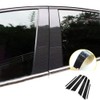 BOLTRY Automobile Carbon Fiber Print Chrome Door Window Pillar Post