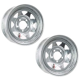 2-Pack Trailer Rim Wheel 15X5 J 5-4.5 Galvanized Spoke 2150 Lb. 3.19 Center Bore