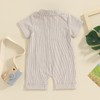 niceclould Baby Boy Vertical Striped Romper with Pockets One Piece