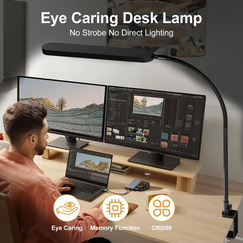 SKYLEO Led Desk Lamp - Desk Light for 33.5" Tall