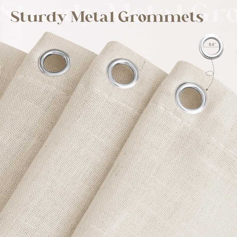 DUKIYO Extra Long Linen Shower Curtain 96 Length Textured Cloth