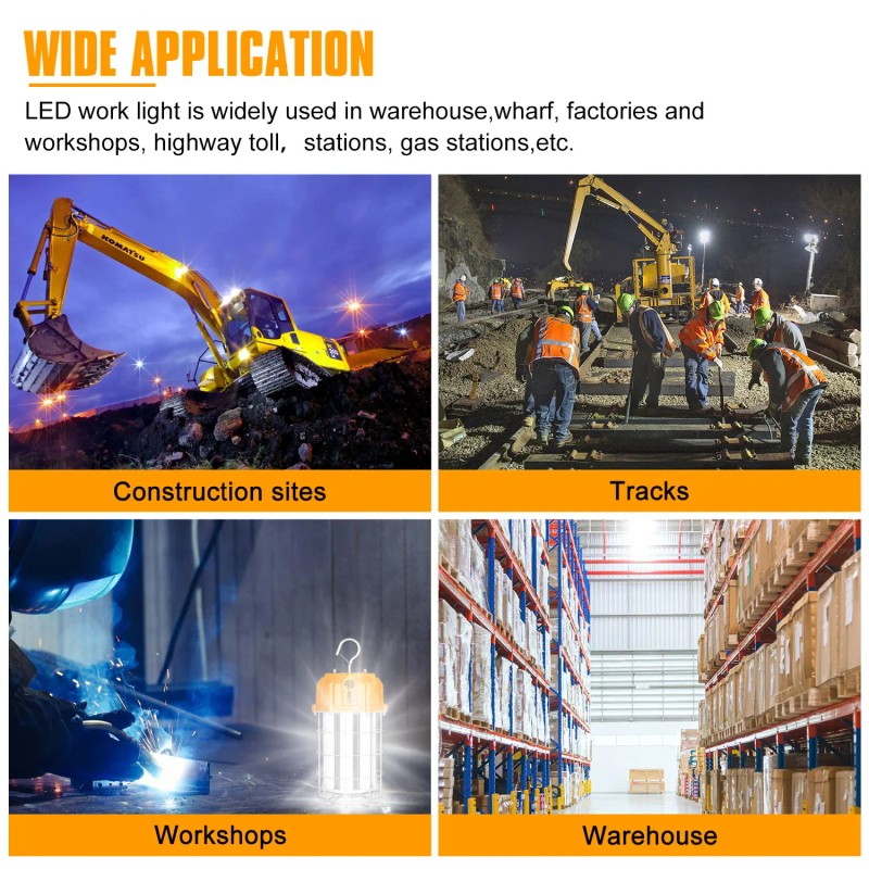 80W 100W 150W Portable Site Construction Lighting LED Industrial Job