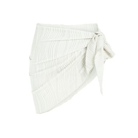 ZAFUL Tie Side Beach Sarong Pareo Bikini Cover Wrap Skirt Beach Dresses for Women, 2 White, One size fits all