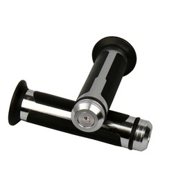 MotorToGo 7/8" CNC Aluminum Silver Handlebar Gel Grips with End Caps for 2005 Yamaha YZF R1 T/C Raven