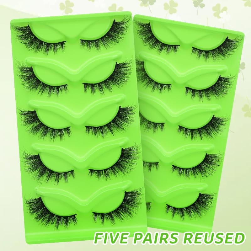 5 pairs Wispy Cat Eye Lashes Wispy False Eyelashes Natural
