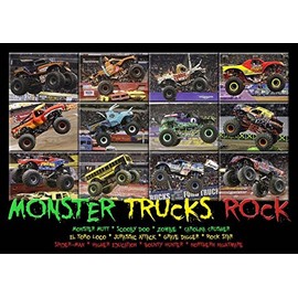 BB Posters Monster Truck Poster. A4 Size, Professional Media, Framed. Living Room Decoration