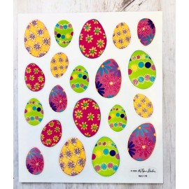 Stickablities 2 Sheets Glitter  Easter Eggs Planner Stickers Papercraft Envelope Seals Cards