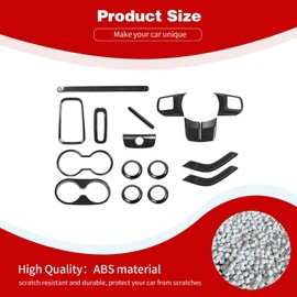 PDKLIN for Wrangler JK Interior Trim Kit Carbon Fiber for Jeep Wrangler JK JKU 2011-2017 2-Door Carbon Fiber Interior Accessories16pcs