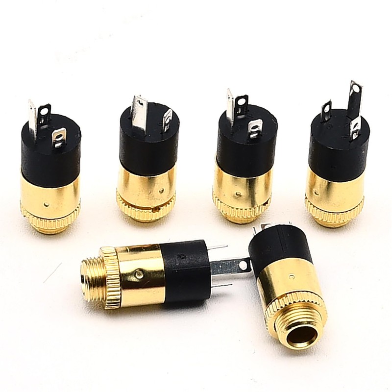Surf turtle 3.5mm Female Stereo Panel Mount Jack Connector, 6Pcs