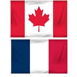 AES Wholesale Combo Canada Canadian & France French & France French 4'x6' Polyester Flags
