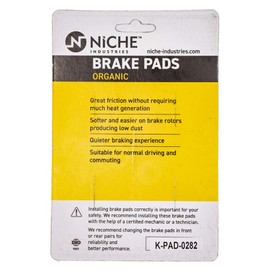 NICHE Brake Pad Set for Kawasaki Ninja ZX6R ZX9R ZZR600 ZX10R 43082-0004 Rear Organic 2 Pack