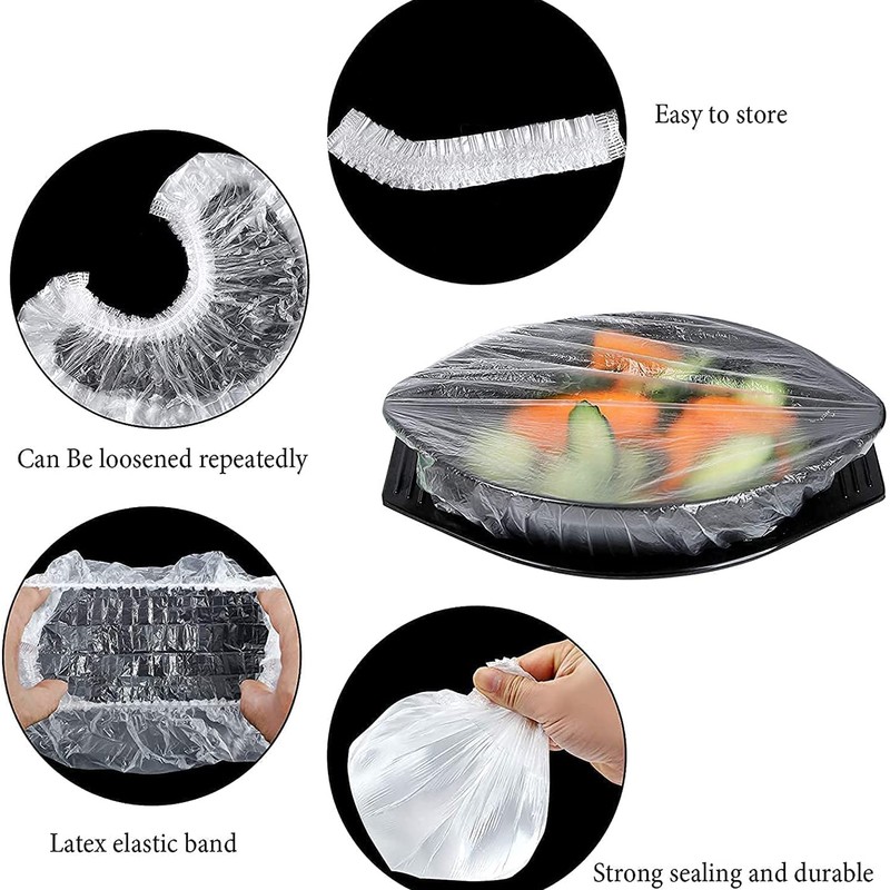 200PCS Fresh Keeping Bags,Reusable Elastic Food Storage Covers, Plastic Bowl