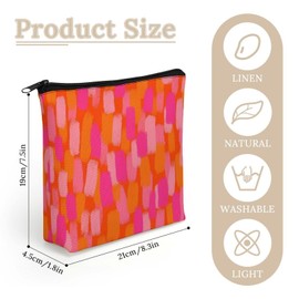 Southwest Hipster Turquoise Orange Swirls - Vivid Modern Cosmetic Bag Makeup Bag Gifts for Women Girls Daughter Sister Bestie Graduation Birthday Christmas Nurse Mothers Day Travel Zipper Pouch,