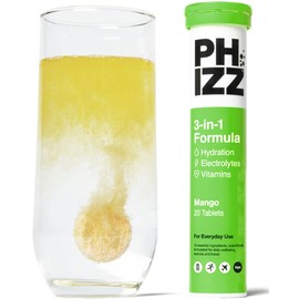 Phizz Electrolytes, Multivitamin & Hydration Tablets - 20 Effervescent Rehydration Tablets - 18 Vitamins & Minerals, Vitamin C, Vegan, Vegetarian & Low Calorie (Mango)