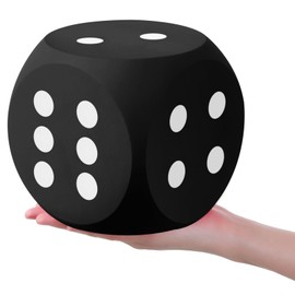 Shappy 6 Inches Foam Dice Fun Filled Large Educational Toy Kawaii Giant Dice Decorative Eva Foam Jumbo Dice Big Square Building Blocks for Board Game Nights Learning Sessions (Black)