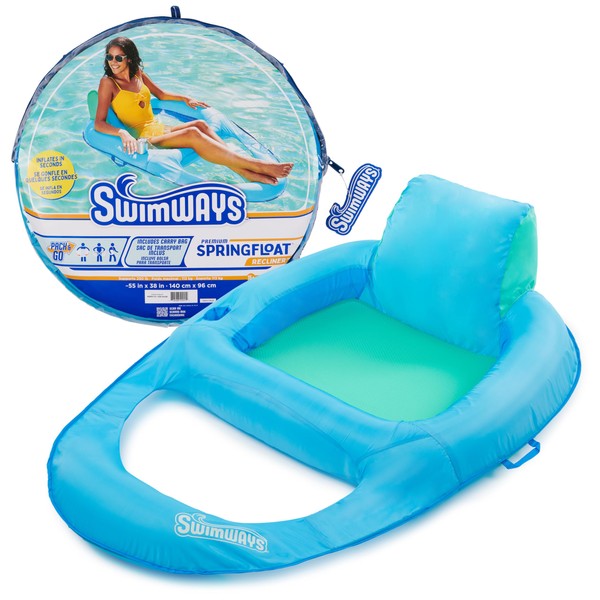 SwimWays Spring Float Premium Recliner Pool Lounger for Swimming Pool,