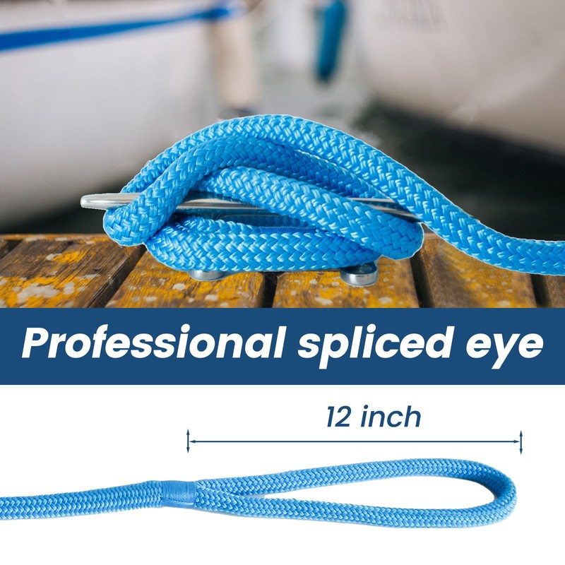 MERIANE Boat Dock Lines Marine Grade, 5/8" x 35' Double