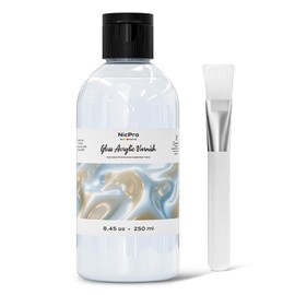 Nicpro Gloss Varnish for Acrylic Painting 8.45oz, Non-Yellowing, Non-Toxic, Anti-Crazing, Clear Acrylic Varnish for Pro Artist, Hobby Painter on Canvas Artwork, Acrylics Paint, Wood, High Gloss Finish