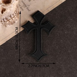 10 Pcs Cross Patch Cross Embroidered Applique Decorative Iron on Clothing Embroidered Patches Cross Medieval Gothic Sew On/Iron On Patches Appliques for Clothes Dress Hat Jeans Repair DIY Accessories