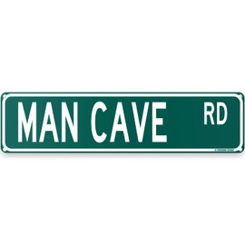 Man Cave Rd Funny Street Sign 16" x 4" Sports Bar Game Room Home Man Cave Decor (ManCaveStreet)