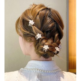 20 Pcs Mini Pearl Hair Claw Clip, BetterJonny Pearl Hair Barrettes Flower Pins Clips with Daisy Flower Design Sweet Cute Bangs Hair Barrettes Hair Accessories for Women Girls