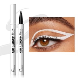 Multicolor Eyeliner 12 Colors Liquid Color Eyeliner, Ultra Fine, Not Easy to Fall Off, Easy to Draw, Not Blemish, Waterproof, Quick Drying, Beginner Easy to Improve Eye Impression (01# White)