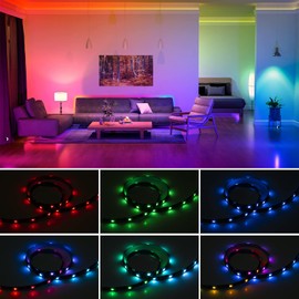 SEZO WS2812B Eco LED Strip 5 m 150 LEDs DC5 V Individually Addressable Individual SMD5050 150 Pixel Dream Colour Programmable LED Strip Light Flexible IP65 Waterproof Black PCB(WS2812E)