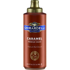 Ghirardelli Caramel Sauce Squeeze Bottle, 17 Ounce (Pack 3) with Ghirardelli Stamped Barista Spoon