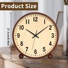 Maxspace Wooden Table Clock,8in Silent Non-Ticking Desk Clock,Battery Operated Desktop