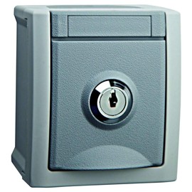 AP/FR, 1socket-outlet, abschließbar, Close 7, IP54, Grey/Dark Grey