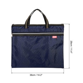 PATIKIL Waterproof Zipper File Bag, Documents Books Tools Storage Zip Pouch for Office Travel, Navy Blue