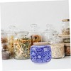 CIYODO Ceramic Tea Canister with Wooden Lid Airtight Sealed Tea