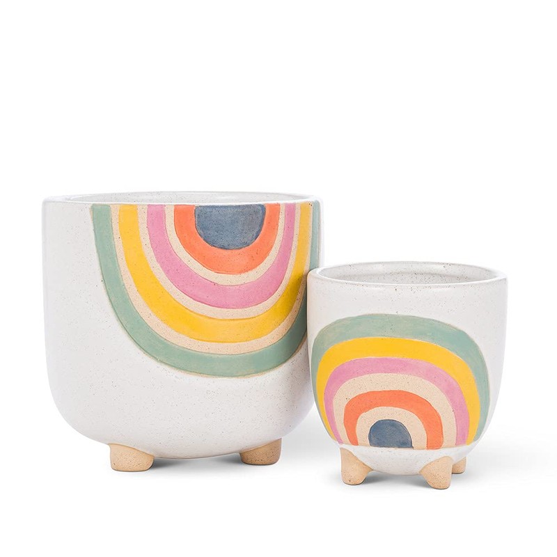 Abbott Collection Home Small Rainbow Planter with Legs