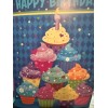 Current "Happy Birthday" - Colorful Cupcakes- approx 5" X 7"